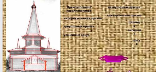 Напишите, из каких геометрических фигур состоит данная церковь ​