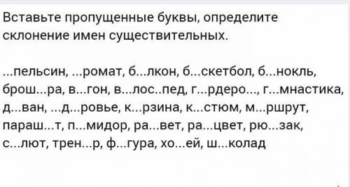 Распределите слова по склонениям 1скл. 2скл. 3скл.