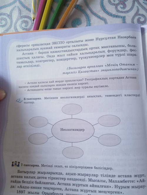 6 тапсырма . Мәтіннен неологизмдерді анықтап, төмендегі кластерді толтыр . Өтініш жіберіп беріңіздер