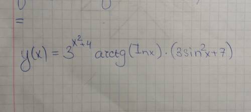 Найдите производную функции. у=3^(x^2+4) arctg(Inx) (3sinx^2+7) за верное и самостоятельное решение.