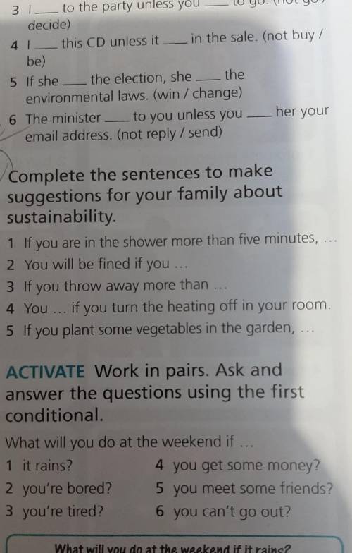 Complete the sentences to make suggestions for your family about sustainability ex:3​