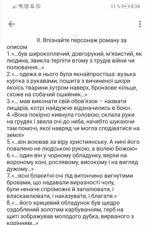 Написати героїв творуайвенго , по їхньому опису