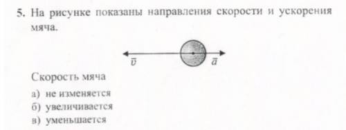 На рисунке показаны направления скорости и ускорения мяча