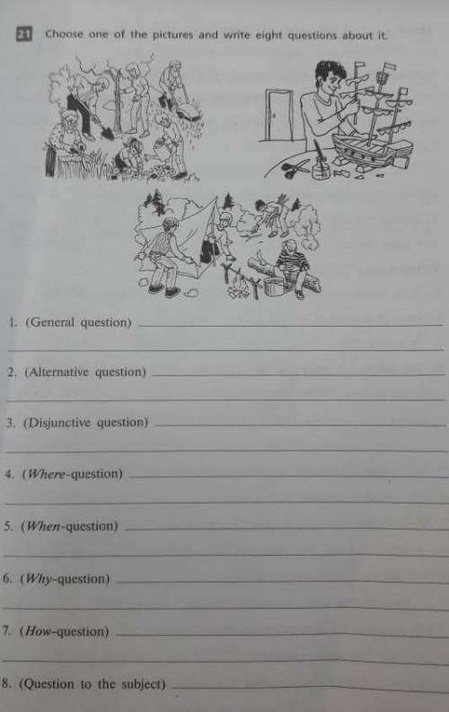 1. (General question) 2. (Alternative question)3. (Disjunctive question)4. (Where-question)5. (When-