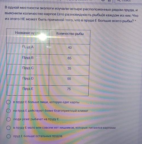 В одной местности экологи изучали четыре расположенных рядом​