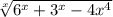 \sqrt[x]{6^x+3^x-4x^4}