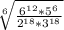 \sqrt[6]{\frac{6^{12}*5^{6} }{2^{18}*3^{18} } }