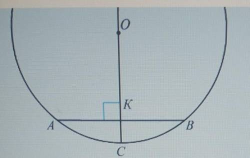 диаметр окружности CD перпендикулярно хорде AB. Найдите длину хорды AB ,если очень