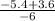 \frac{ - 5.4 + 3.6}{ - 6}