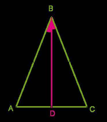 В равнобедренном треугольнике с длиной основания 77 cм проведена биссектриса угла ∡ABC. Используя вт