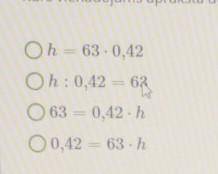 Школьники собрали h кг мукулатуры . Известно что 42% это 63 кг газеты. Какое из уравнений описывает