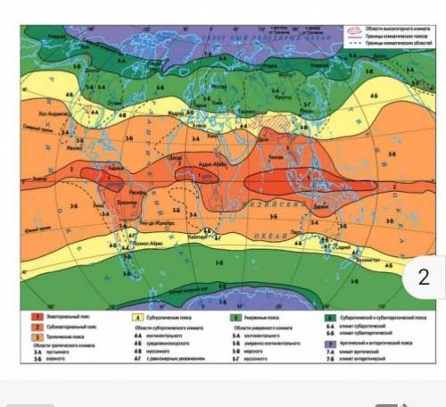 Используя физическую карту мира и карту климатических поясов заполните таблицу​