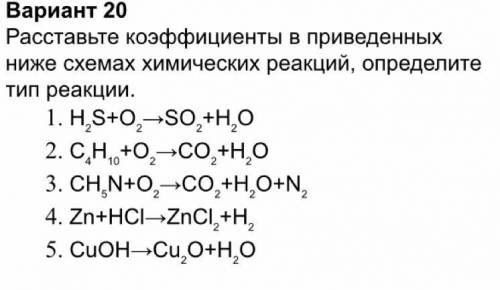 Слелайте нужно расставит коэффициенты и написать и сам процесс