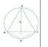 Задание 6. На окружности с центром О отмечены точки А, В, С такие, что АВ = ВС = СА. Отрезок АМ – ди