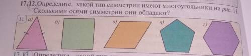 Определите, какой тип симметрии имеет многоугольники на рисунке 11. Сколькими осями симметрии они об