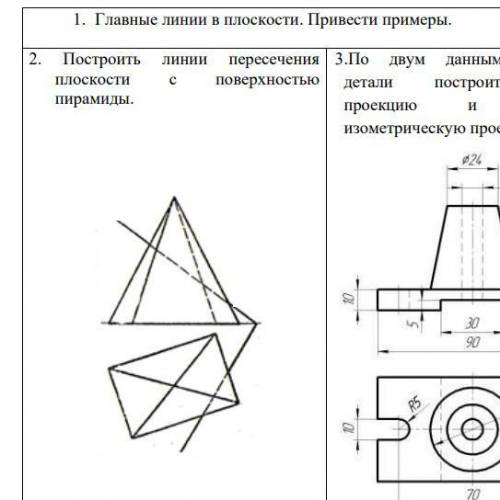 Построить линии пересечения плоскости с поверхностью пирамиды! Можно хотя бы схематично на листочке