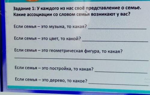 У каждого из нас своё представление о семье. Какие ассоциации со словом семья возникают у вас?Если с