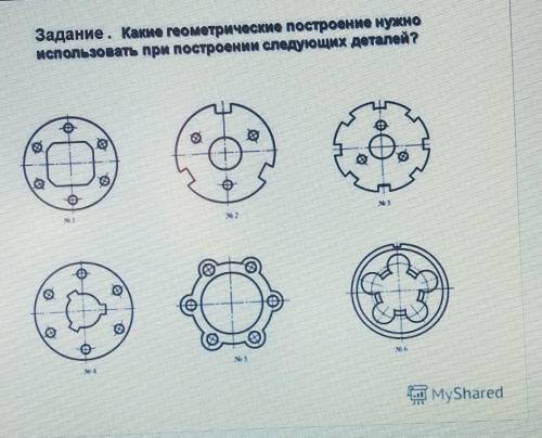 какие геометрические построения нужно использовать при построении следующих деталей​