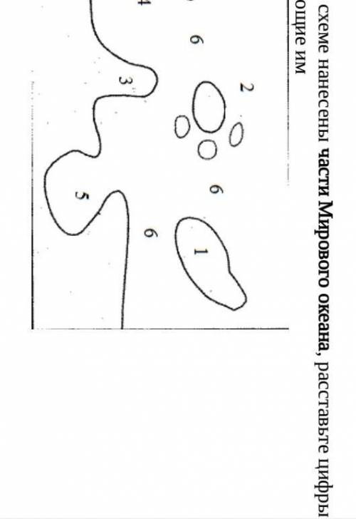 Кто не понял В схеме нанесены части Мирового океана, расставьте цифры, соответствующие им Полуостров
