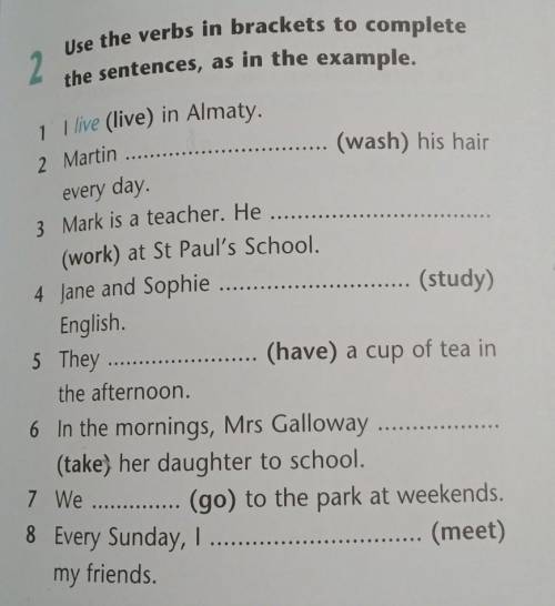 Use the verbs in brackets to complete the sentences, as in the example.(work) at St Paul's School.21