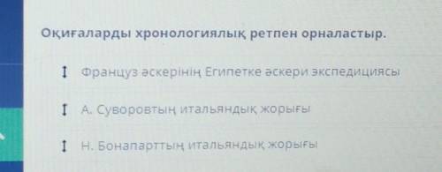 Наполеон империясының құрылуы мен оның құлдырау себептері. 1-сабақоқиғаларды хронологиялық ретпен ор