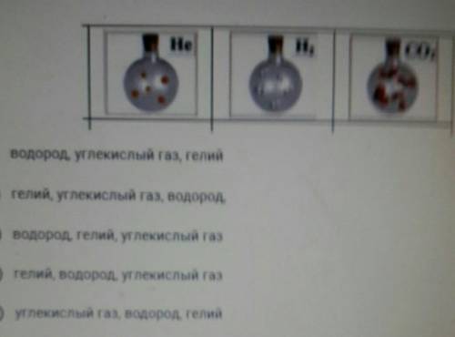 Расположите газа в порядке возрастания и относительной плотности тапо водороду,​