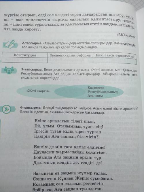 составить диограмму 3тапсырма Диограмма по тексту 1 тапсырма