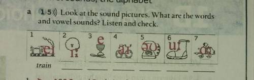 A 15)) Look at the sound pictures. What are the wordsand vowel sounds? Listen and check.​