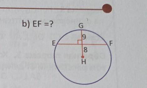 Найдите длину хорды по данным рисунка. H - центр окружности. GH-17 найдите - EF=?​