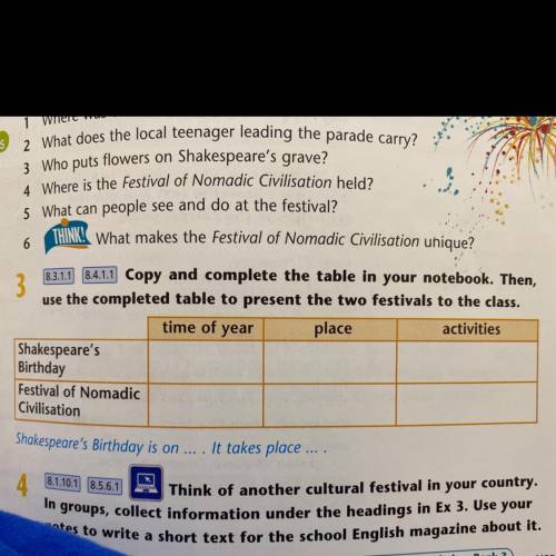 3 8.3.1.1 3.4.1.1 Copy and complete the table in your notebook. Then, use the completed table to pre