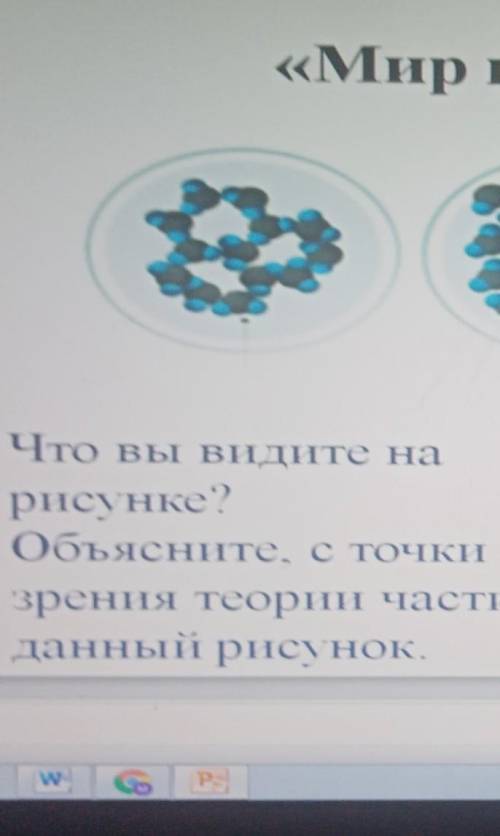 «Мир картинок» ІЧто вы видите нарисунке?Объясните, с точкизрения теории частицданный рисунок.Дескрип