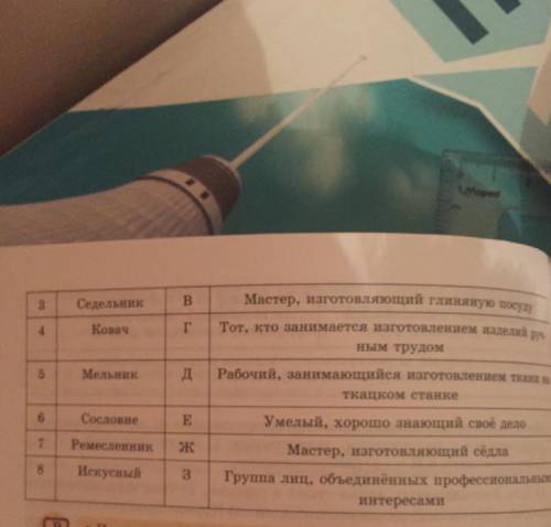 Ользовании (13) Соотнесите слово и его значение. гоясений. A То же, что кузнец Работник на мельнице,