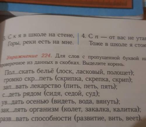 домашнее задание упражнение для слов с пропущенной буквой Найдите проверочной из данных в скобках Вы