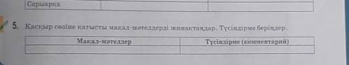 5. Қасқыр сөзіне қатысты мақал-мәтелдерді жинақтаңдар. Түсіндірме беріңдер. Мақал-мәтелдерТүсіндірме