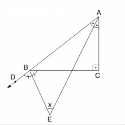 с геометрией : Выше дано изображение, в котором AE и BE – биссектрисы, а угол ∠C=90. Найти величину