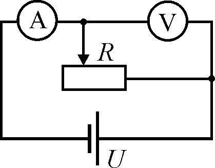 В состав электрической цепи входят идеальный амперметр A, неидеальный вольтметр V, реостат R и источ