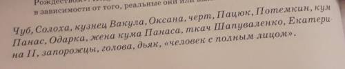 нужно распределить персонажей из сказки Ночь перед рождеством,,Вымышленные персонажи:Реальные персо