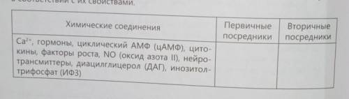 Распределите во втором и третьем столбце соединения, перечисленные в первом, в соответствии с их сво