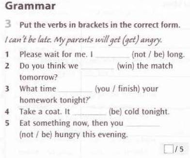 Put the verbs in brackets in the correct form. плз