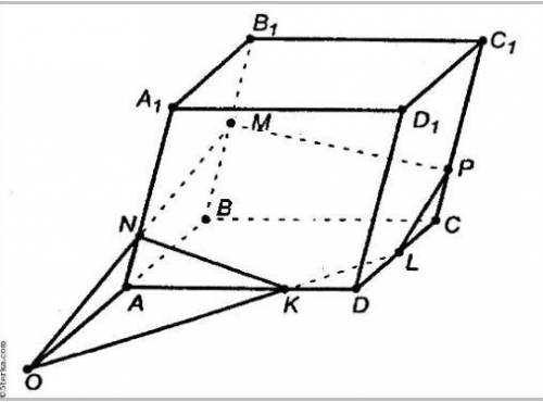 Изобразите параллелепипед ABCDA1B1C1D1 и постройте его сечение плоскостью MNK, где точки М, N и К ле