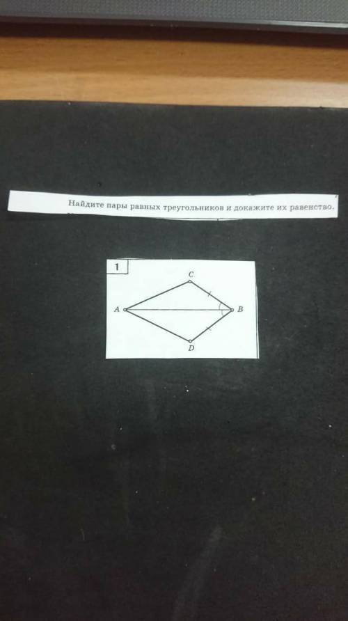 Найдите пары равных треугольников и докажите их равенство