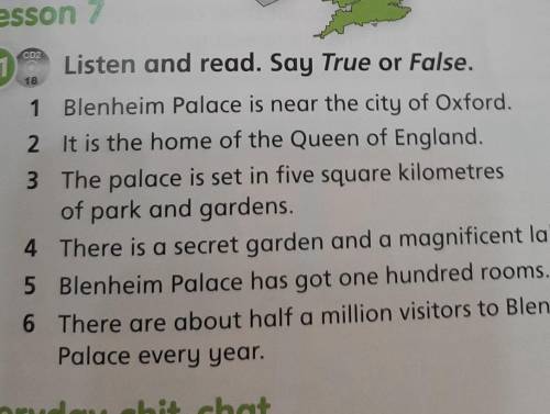 1 Blenheim Palace is near the city of Oxford. 2 It is the home of the Queen of England.3 The palace