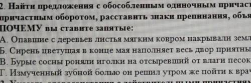 найдите предложение с обособлённым одиночным причастие и причастным оборотом, расставить знаки препи