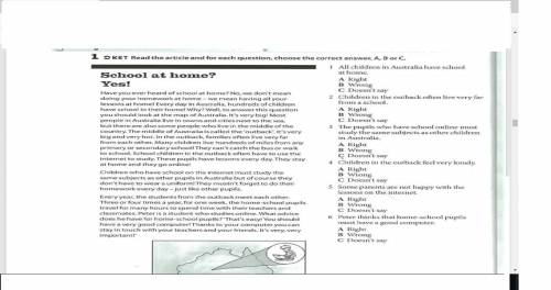 Read the article and for each question, choose the correct answer, A, B or C