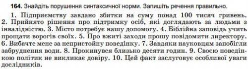 Знайдіть пропущені синтаксічні норми та виправте їх