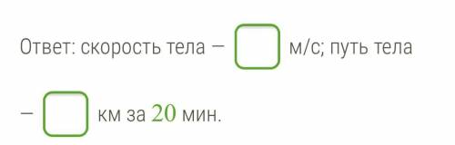 Определи скорость тела в м/с при равномерном движении, используя данный график зависимости пути от в