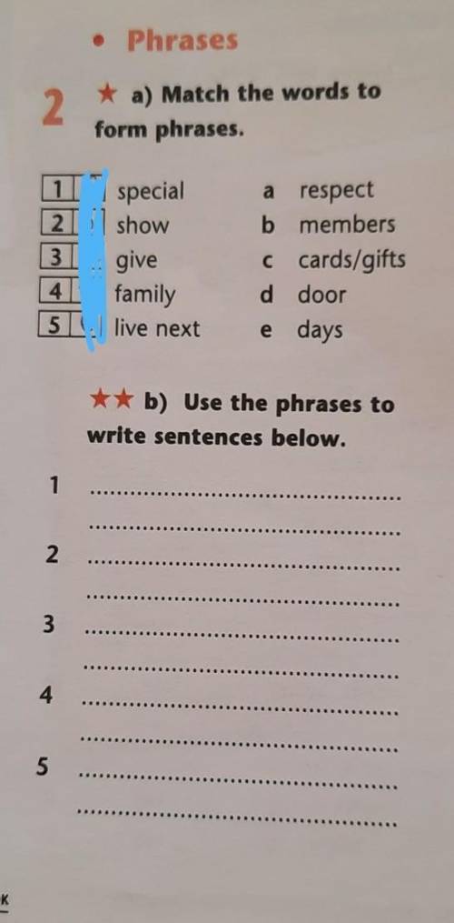 ** b) Use the phrases to write sentences below.12345 только (b) ​