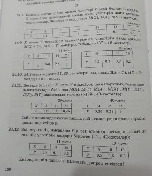 24 8 Если доли неизвестных вероятностей совпадают, заполните таблицу закона неполного распределения