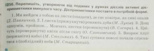 Перепишіть, утворюючи від поданих у дужках дієслів активні діє- прикметники минулого часу. Дієприкме