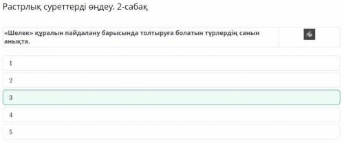 Растрлық суреттерді өңдеу. 2-сабақ Шелек құралын пайдалану барысында толтыруға болатын түрлердің с